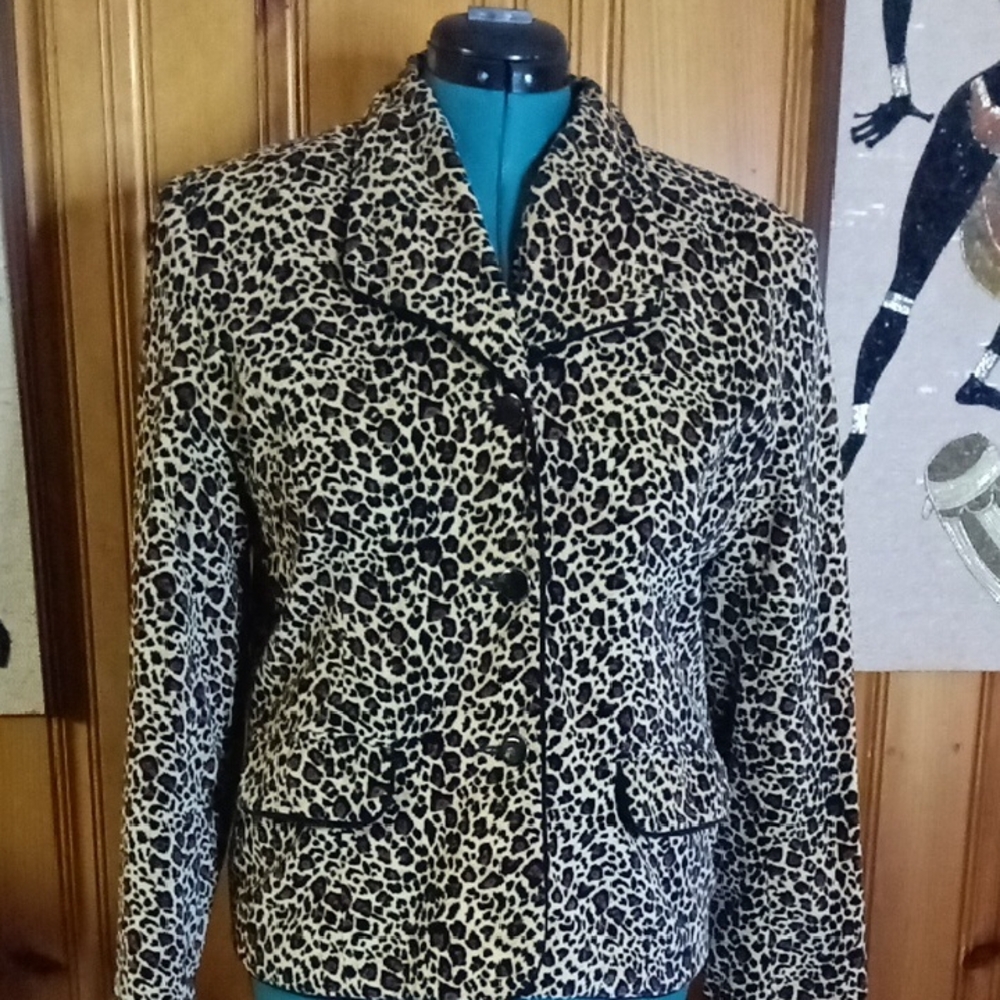 Chic Leopard Print Women's Blazer